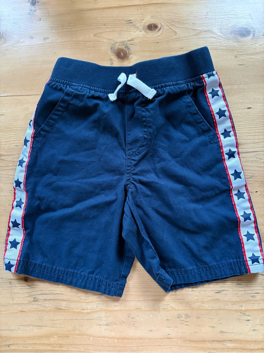 Way to Celebrate PATRIOTIC 4T Kids Navy Star-Trim Pull-On Shorts EUC